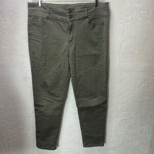 Sapphire Ink‎ Chino Pants Olive Green Size 17 Slim Fit Casual Work